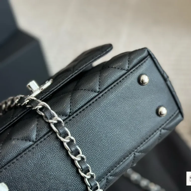 CHANEL Calfskin Coco Handle Bag 19*12CM - Image 6