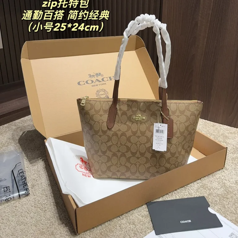 COACH Zip Top Tote Bag 25*24CM