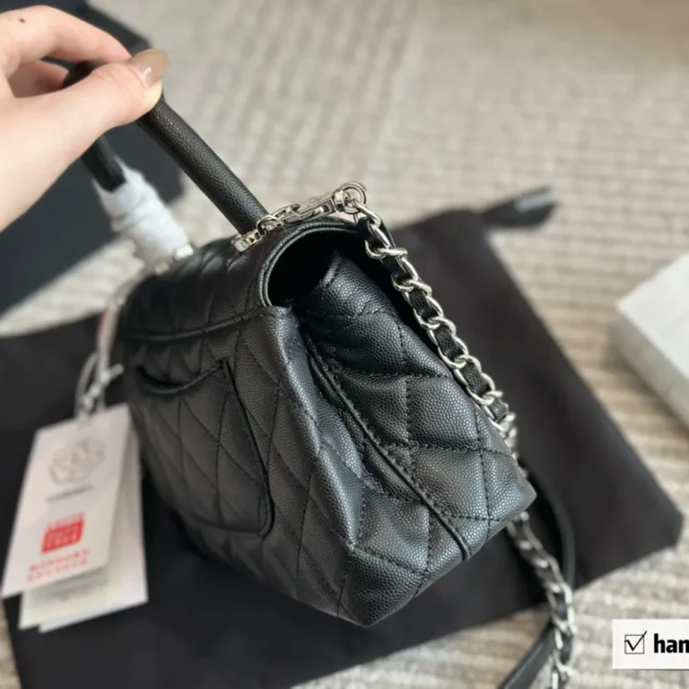 CHANEL Calfskin Coco Handle Bag 19*12CM - Image 5
