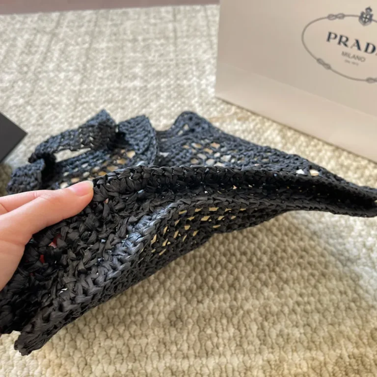 PRADA Crochet Tote Bag 34*36CM - Image 4