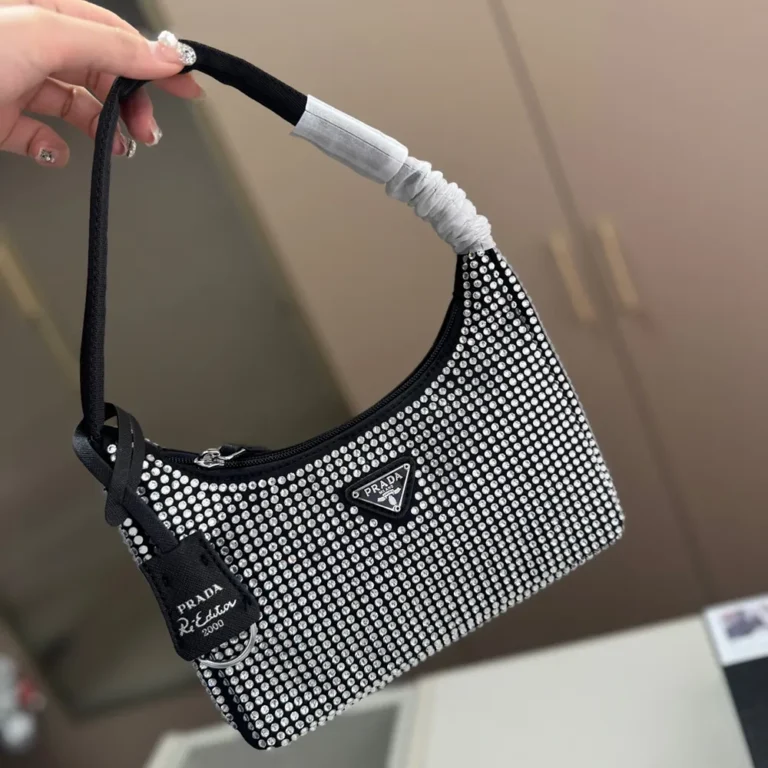 PRADA Re-Nylon Re-Edition 2000 Mini Bag 20*6*15CM with Crystals - Image 6